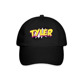 Tyler nom personnalisé bande dessinée Style Pop Art, Tyler - Casquette classique - noir/noir - Devant