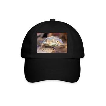 schwarzer Leguan auch schwarzer Ctenosaurier auch schwarz stachelig - Baseballkappe - Schwarz/Schwarz - Vorne