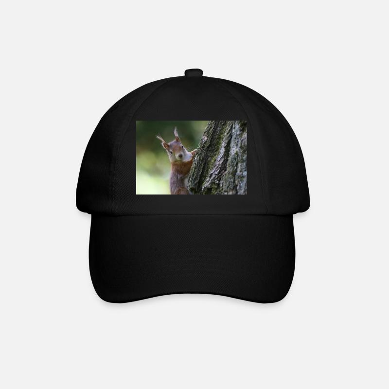Eichhörnchen,Isibat - Baseballkappe - Schwarz/Schwarz