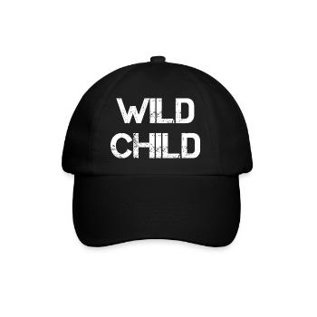 Wild Child Bold Typeface T-Shirt Design - Baseball Cap - black/black - Front