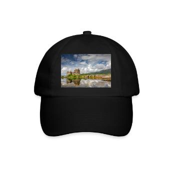Schottland Eilean Donan Castle - Baseballkappe - Schwarz/Schwarz - Vorne