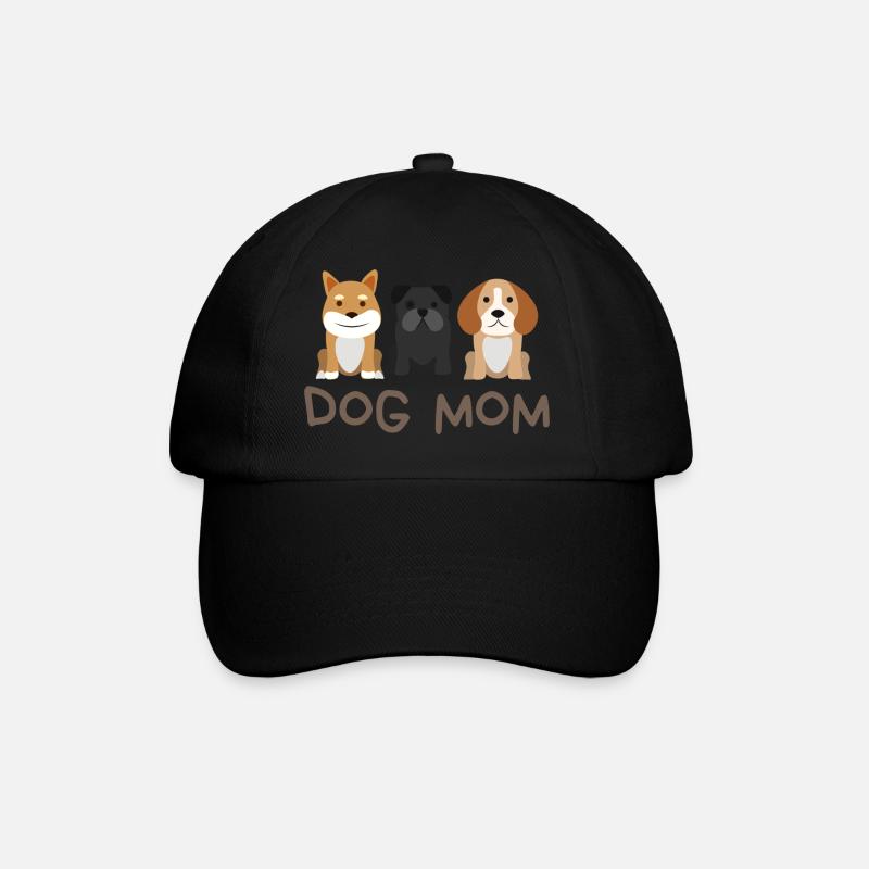 Dog Mom mit 3 Hunden - Baseballkappe - Schwarz/Schwarz