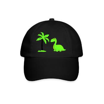 dinosaurier palme 02 - Baseballkappe - Schwarz/Schwarz - Vorne