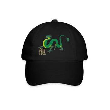 Chinesischer Drache - Baseballkappe - Schwarz/Schwarz - Vorne