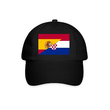 Spanien Kroatien Flagge - Baseballkappe - Schwarz/Schwarz - Vorne