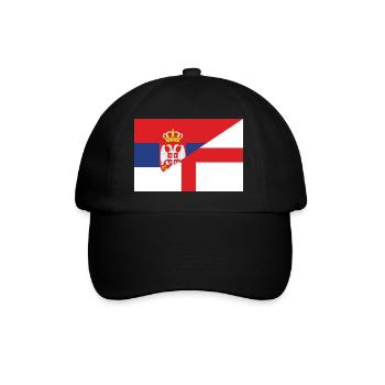 Flag of Serbia England - Baseball Cap - black/black - Front