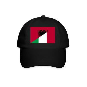 Flag of Albania Italy - Baseball Cap - black/black - Front
