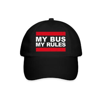My Bus My Rules - Lustiges Geschenk für Busfahrer - Baseballkappe - Schwarz/Schwarz - Vorne