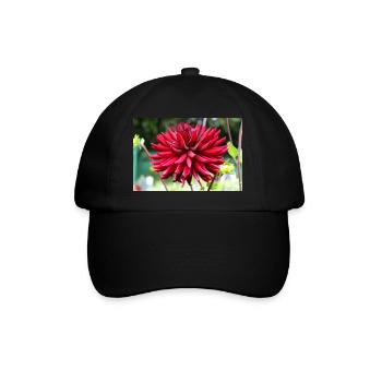 Dahlia Red Blossom ,Flower - Baseball Cap - black/black - Front
