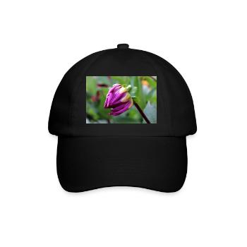 Dahlia Red Violet Blossom ,Flower - Baseball Cap - black/black - Front