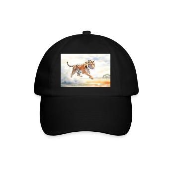 Tiger in Action - Baseball Cap - black/black - Front