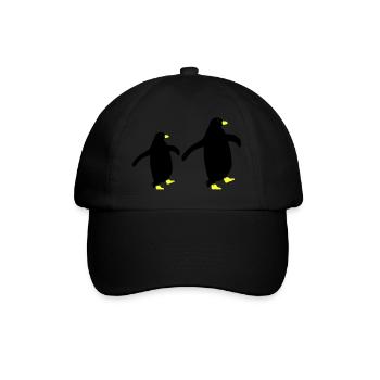 pinguin silhouette 2 - Baseballkappe - Schwarz/Schwarz - Vorne