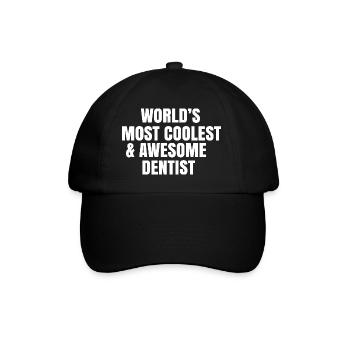 World's most coolest and awesome dentist - Baseball Cap - black/black - Front