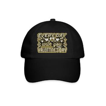 Love me Valentine Happy Valentines Valentines - Baseball Cap - black/black - Front
