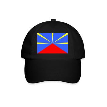 Reunion Island flag / Drapeau Ile de la Réunion - Baseball Cap - black/black - Front