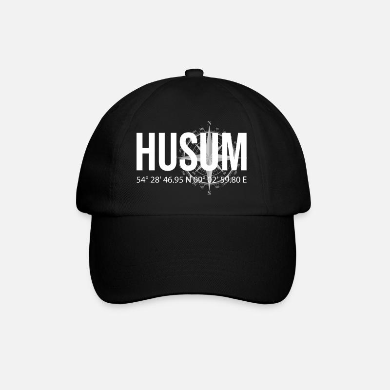 Koordinaten Husum - Baseballkappe - Schwarz/Schwarz