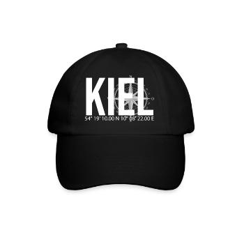 Koordinaten Kiel - Baseballkappe - Schwarz/Schwarz - Vorne