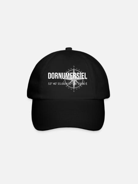 Koordinaten Dornumersiel - Baseballkappe - Schwarz/Schwarz