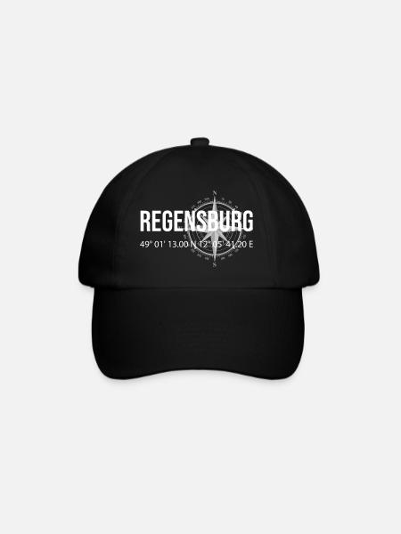 Koordinaten Regensburg - Baseballkappe - Schwarz/Schwarz