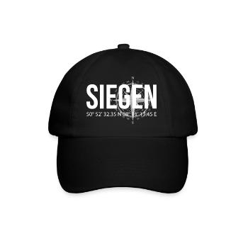 Koordinaten Siegen - Baseballkappe - Schwarz/Schwarz - Vorne