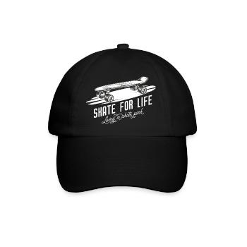 Skateboard Skate For Life Skateboarder - Baseballkappe - Schwarz/Schwarz - Vorne