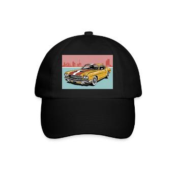 Retro muscle car 2 - Baseballkappe - Schwarz/Schwarz - Vorne