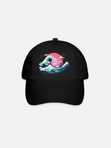 Hokusai Winter - Baseball Cap - black/black
