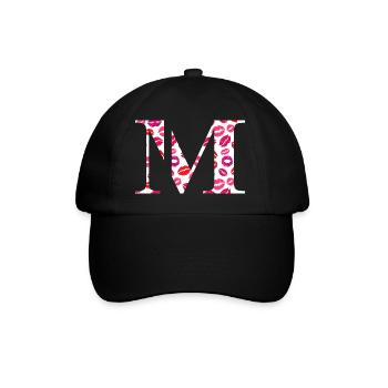 Lettre m bisous - Casquette classique - noir/noir - Devant