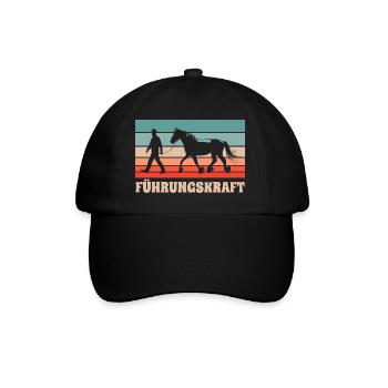 Führungskraft Pferd Reiten Geschenkidee Humor - Baseballkappe - Schwarz/Schwarz - Vorne