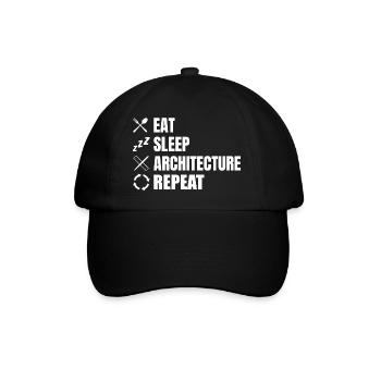 Eat Sleep Architecture Repeat - Baseball Cap - black/black - Front