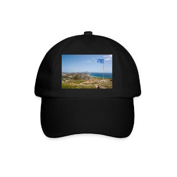 Landschaftsansicht der Burg von Kefalos Insel Kos - Baseballkappe - Schwarz/Schwarz - Vorne