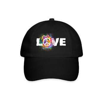 Symbole de paix Hippie Paix Liberté Amour - Casquette classique - noir/noir - Devant
