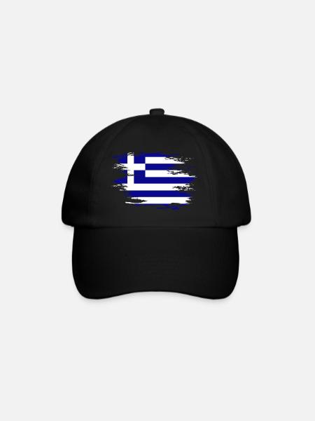 Griechenland Flagge used Design - Baseballkappe - Schwarz/Schwarz