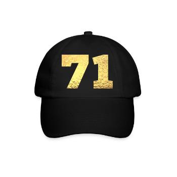 71 Gold Glitter - 71 Birthday - Baseball Cap - black/black - Front