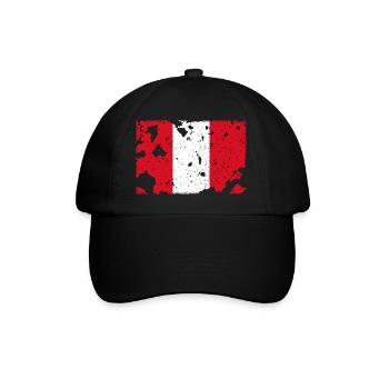 Peru Flag - Vintage - Baseball Cap - black/black - Front