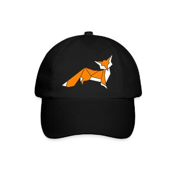little fox origami - Baseball Cap - black/black - Front