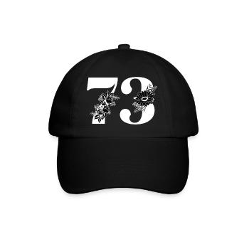 Numéro 73 floral noir - 73e anniversaire floral - Casquette classique - noir/noir - Devant