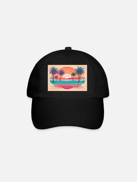a retro sunset - Baseballkappe - Schwarz/Schwarz