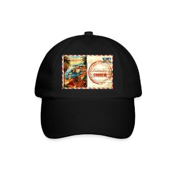 Croatia Croatia Hrvatska travel summer dubrovnik - Baseball Cap - black/black - Front