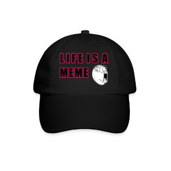 Das Leben ist ein Meme - Baseballkappe - Schwarz/Schwarz - Vorne