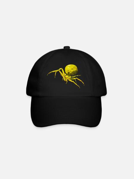 Gelbe Spinne Krabbenspinne Arachnide Misumena - Baseballkappe - Schwarz/Schwarz