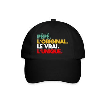 Opa Das Original Das Echte Das Einzigartige Geschenk - Baseballkappe - Schwarz/Schwarz - Vorne
