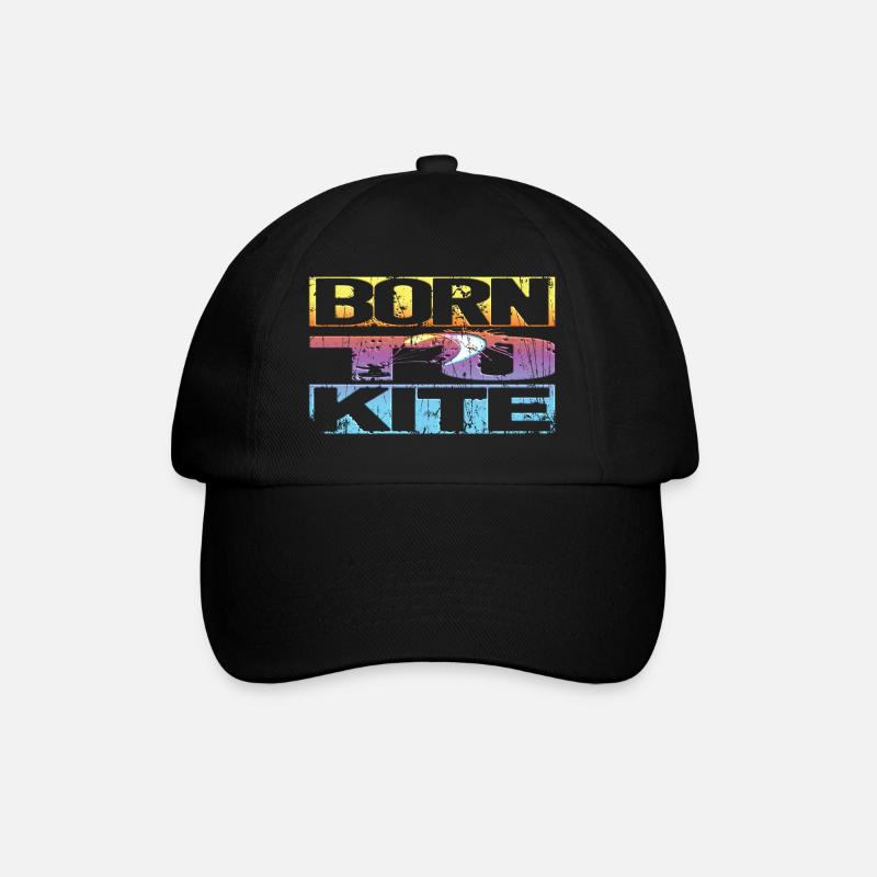 Kitesurfen Retro - Baseballkappe - Schwarz/Schwarz