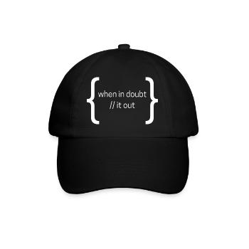 When in doubt, comment it outt white - Baseballkappe - Schwarz/Schwarz - Vorne