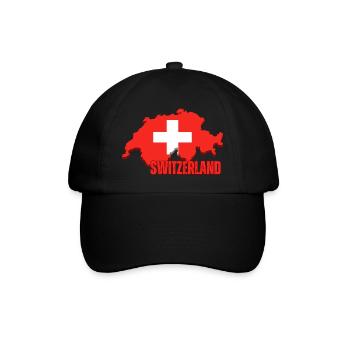 Schweizer Stolz, Flagge der Schweiz - Baseballkappe - Schwarz/Schwarz - Vorne