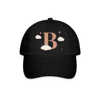 Lettre b nuages étoiles - Casquette classique - noir/noir - Devant