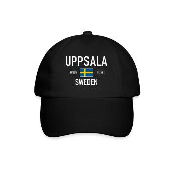 Uppsala - Sweden - Sverige - Flag Coordinates - Baseball Cap - black/black - Front