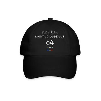 Saint Jean de Luz Pyrénées 64, Baskenland Frankreich - Baseballkappe - Schwarz/Schwarz - Vorne