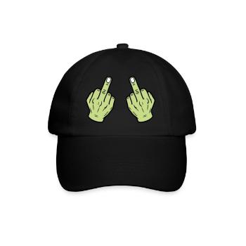 Middle Finger Hand Naughty - Baseball Cap - black/black - Front