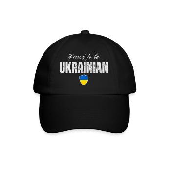 Ukrainischer Stolz, ich liebe die Ukraine - Baseballkappe - Schwarz/Schwarz - Vorne